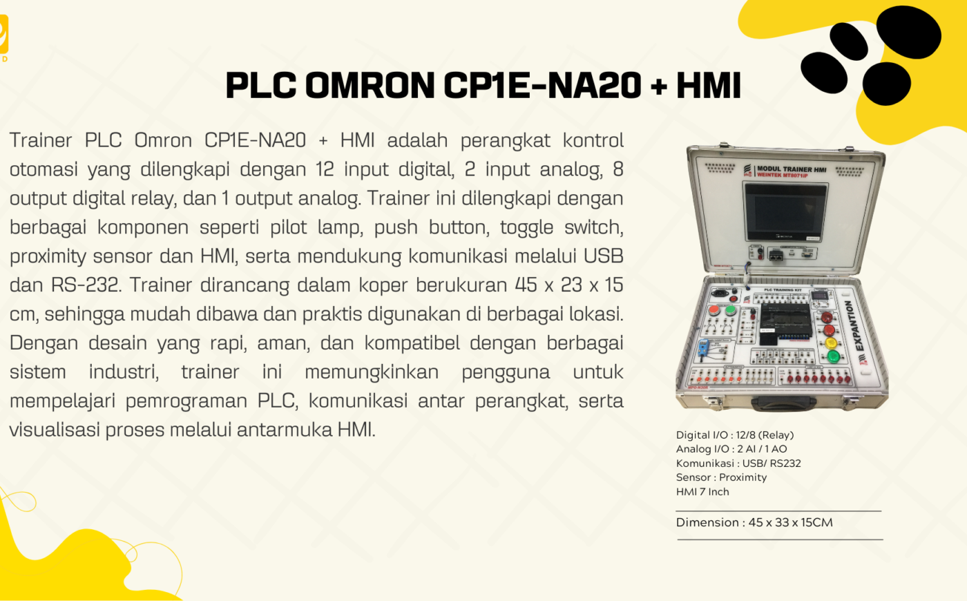 post PLC CP2E-NA20+HMI