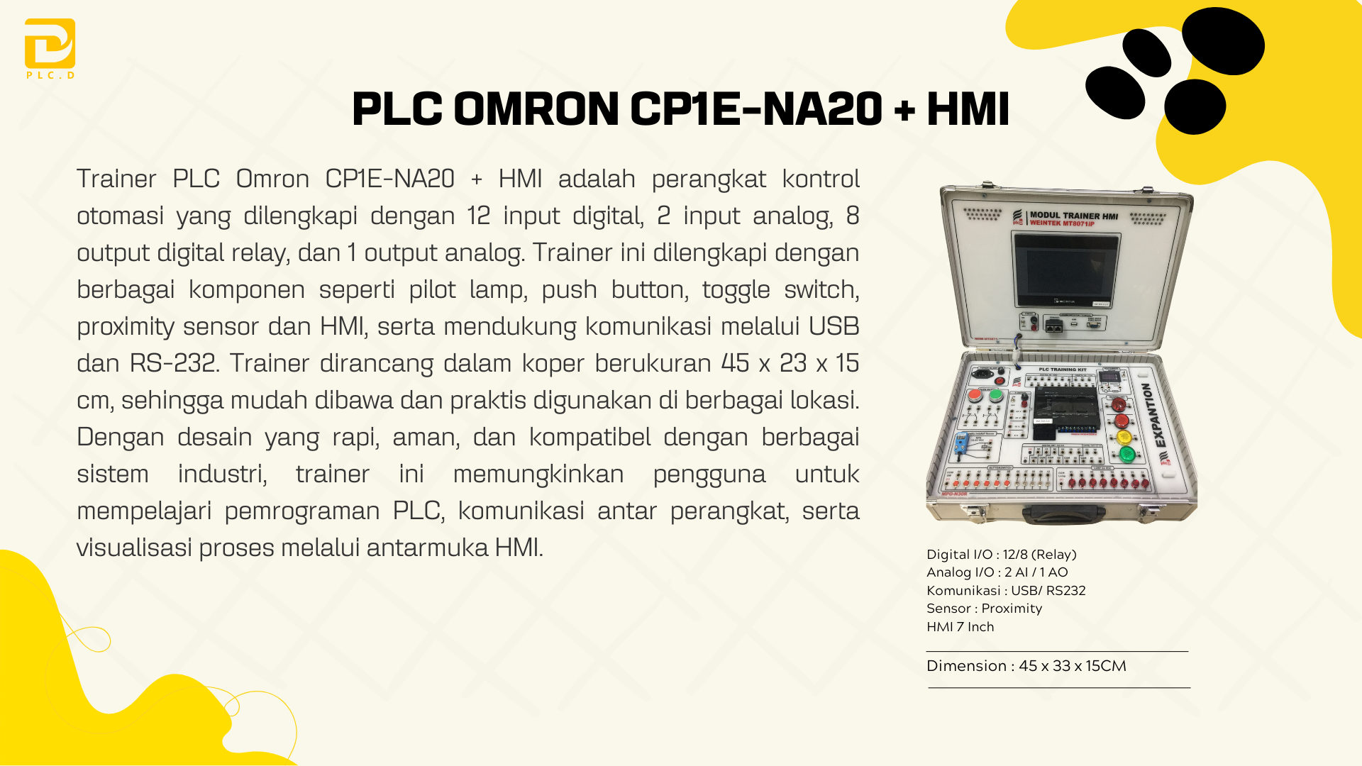 post PLC CP2E-NA20+HMI